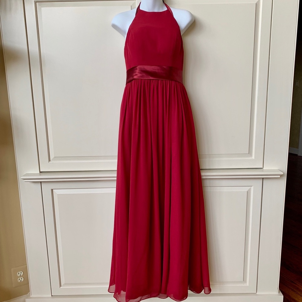 Burgundy Maxi Halter Dress